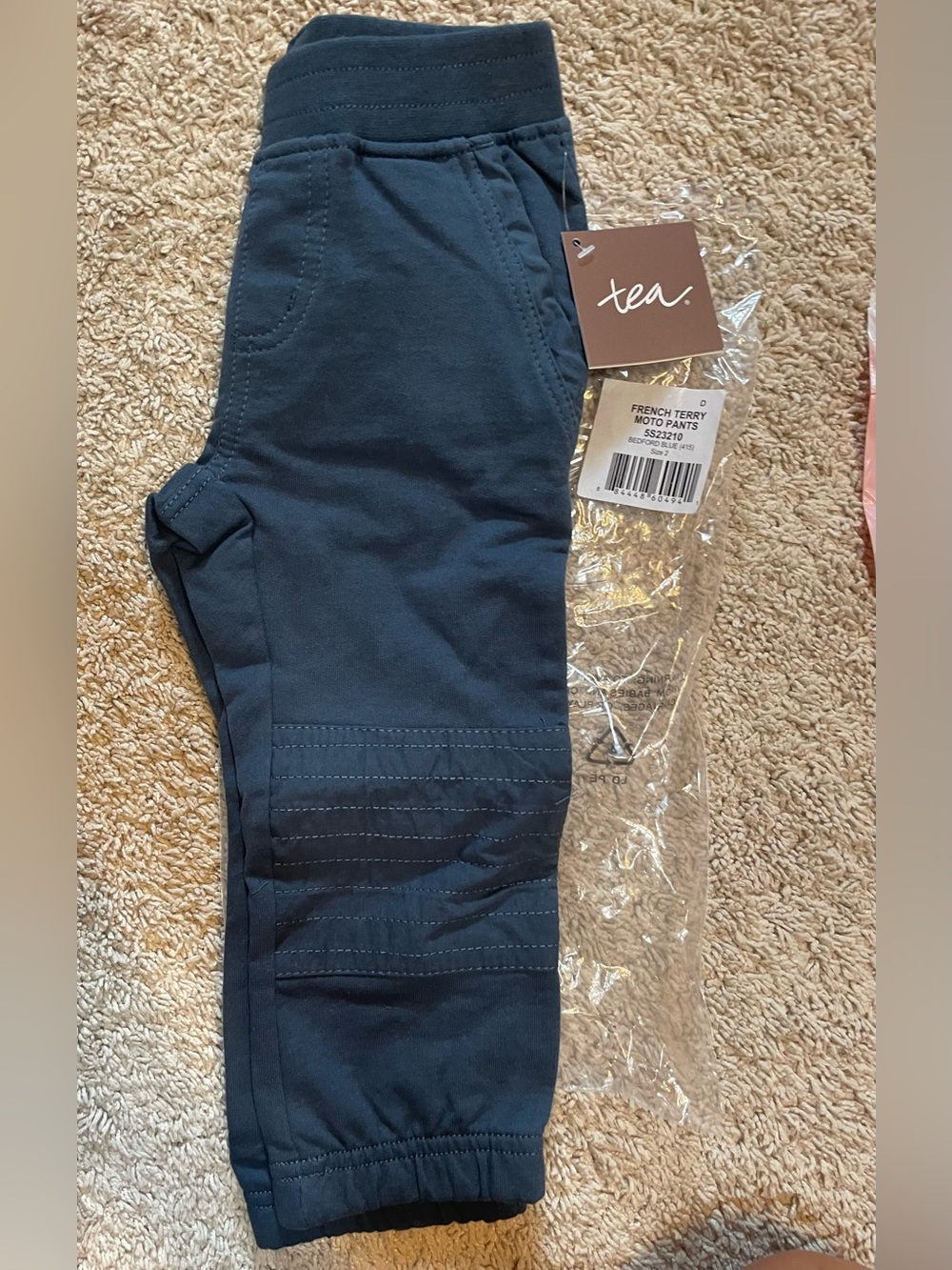 Tea Collection French Terry Moto Pants - Bedford Blue (Size 2)